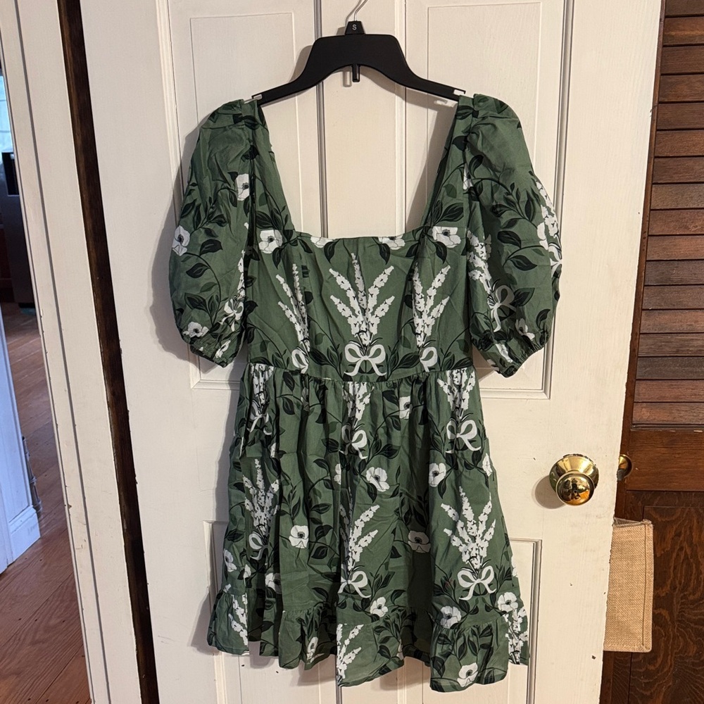 Floral Green Mini Dress